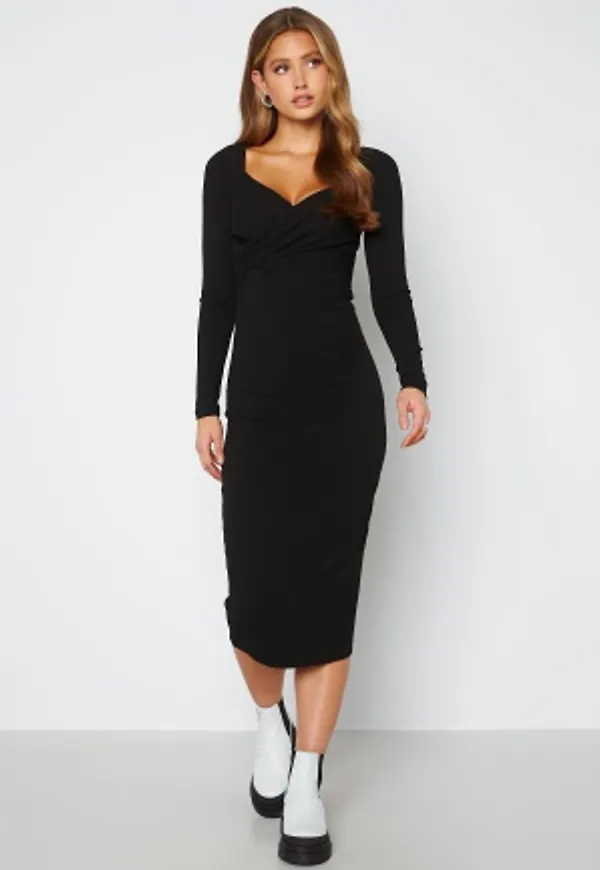 BUBBLEROOM Neah rib dress Black S