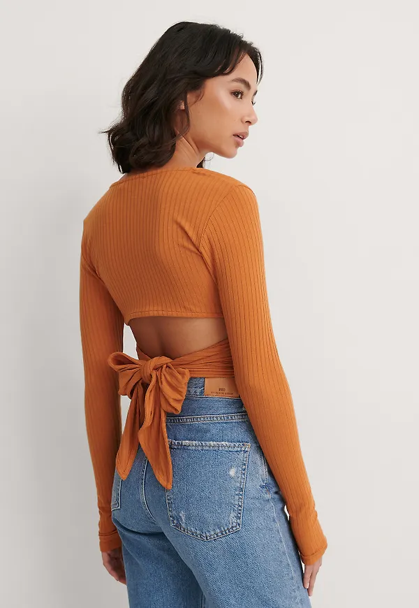 NA-KD Topp Med Detaljer - Orange