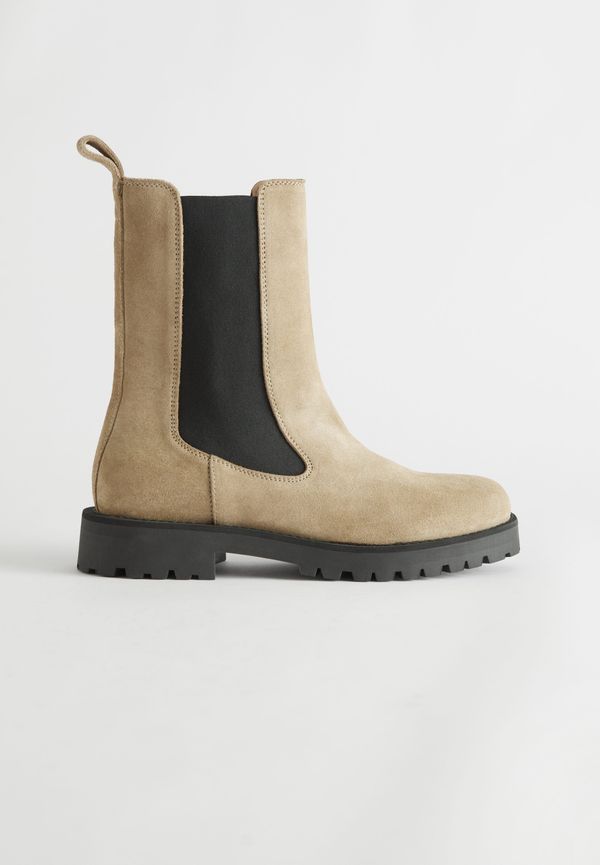 & Other Stories Chunky Chelseaboots Mörkbeige i storlek 40