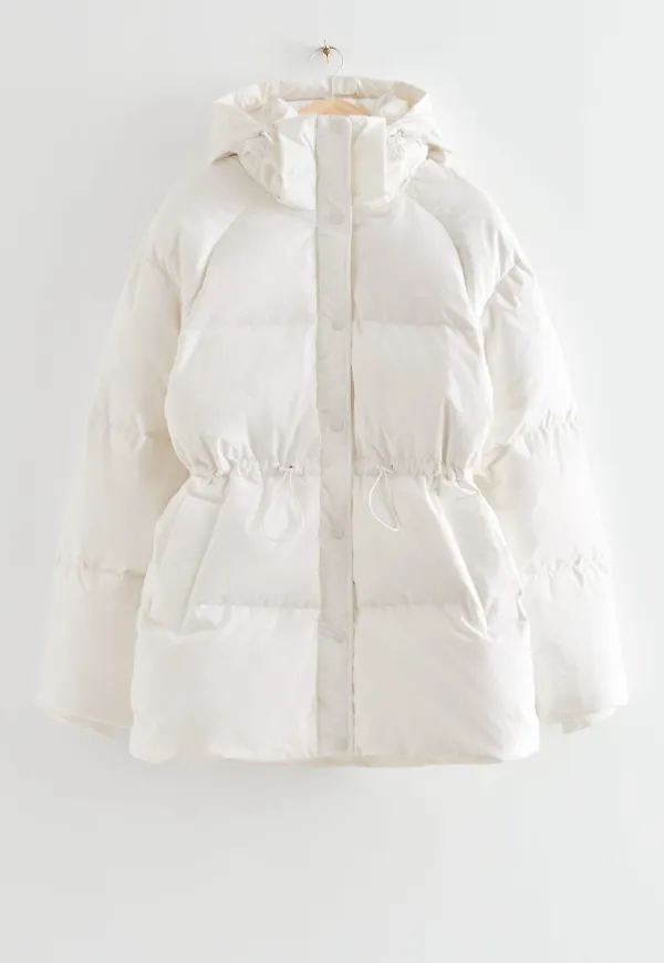& Other Stories Oversized Dunjacka Med Huva Vit, Jackor i storlek L