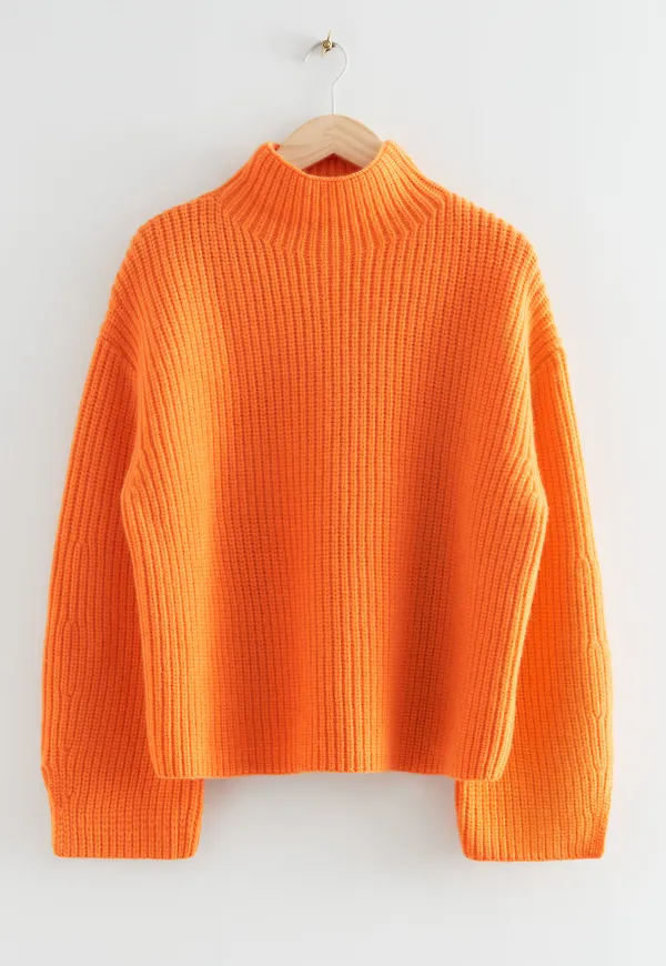 & Other Stories Oversized Stickad Ulltröja Orange i storlek S
