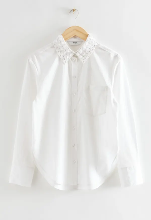 & Other Stories Skjorta Med Strass Vit, Blusar i storlek 34