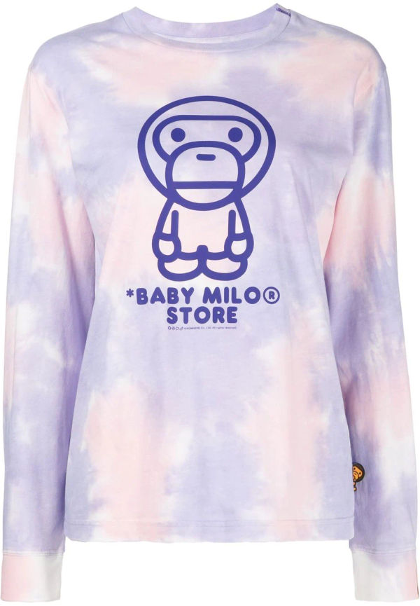 *BABY MILO® STORE BY *A BATHING APE® batikmönstrad t-shirt med logotyp - Lila