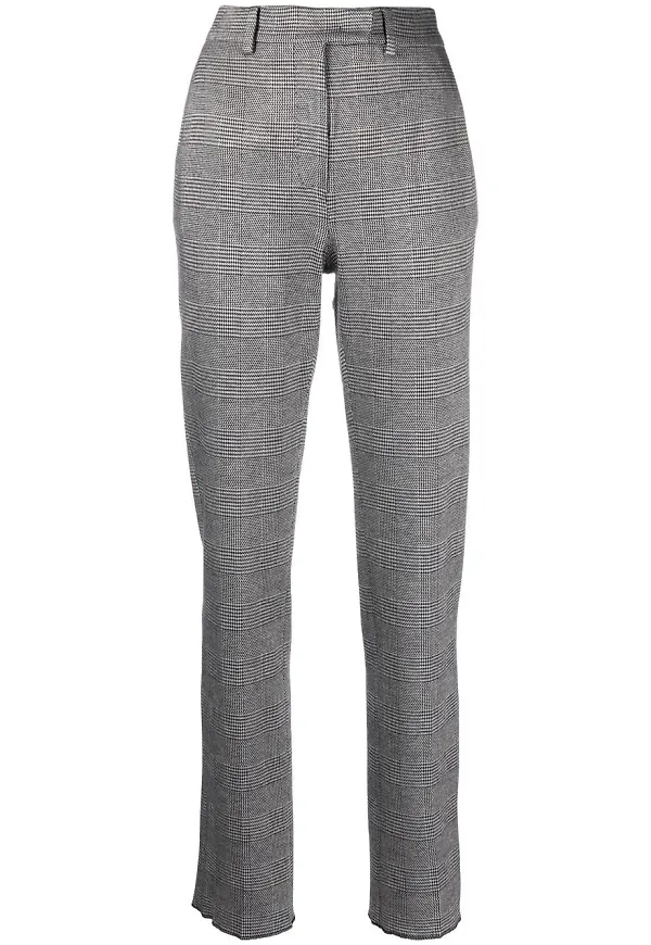 'S Max Mara grid pattern slim-fit trousers - Svart