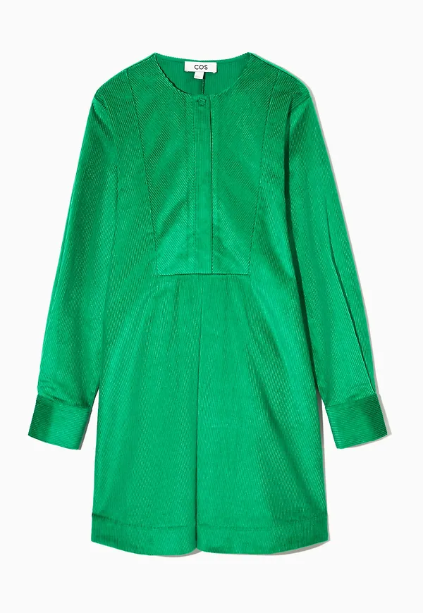 A-LINE CORDUROY SHIRT DRESS