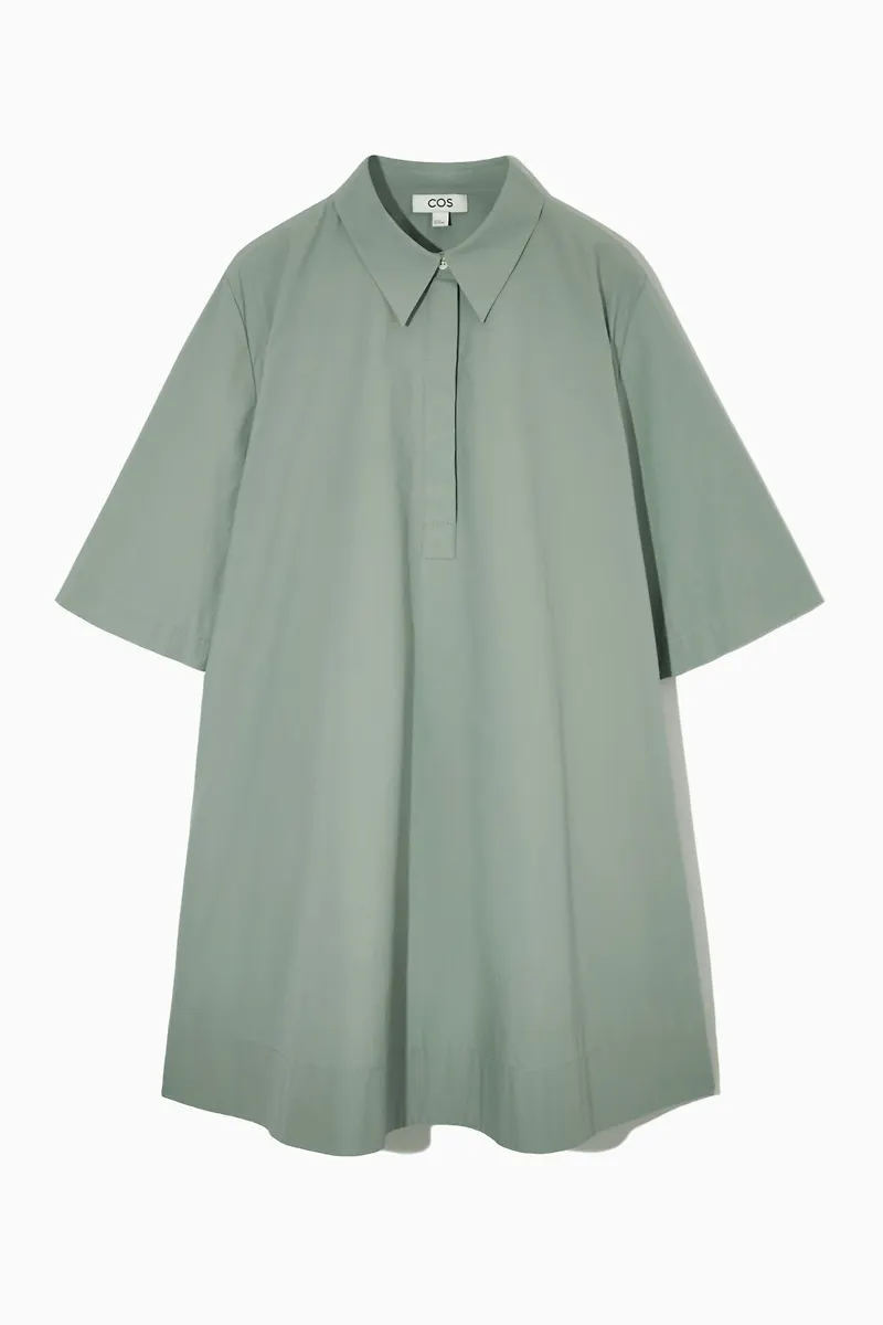 A-LINE POPLIN MINI SHIRT DRESS