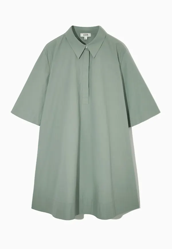 A-LINE POPLIN MINI SHIRT DRESS