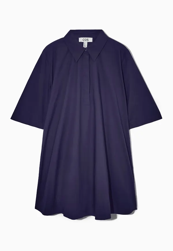 A-LINE POPLIN MINI SHIRT DRESS