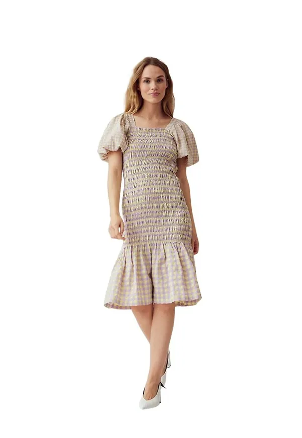 Dam Klänning Lätt Sommarstil Bomull Elegant Silhuett main image 1