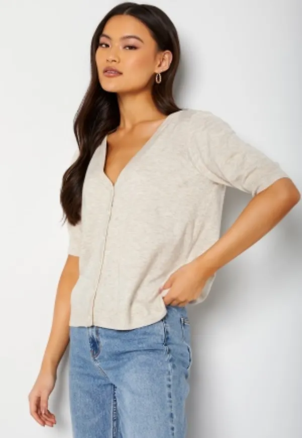 VILA Comfy Rev 2/4 Knit Cardigan Cement Detail:MELANG XS