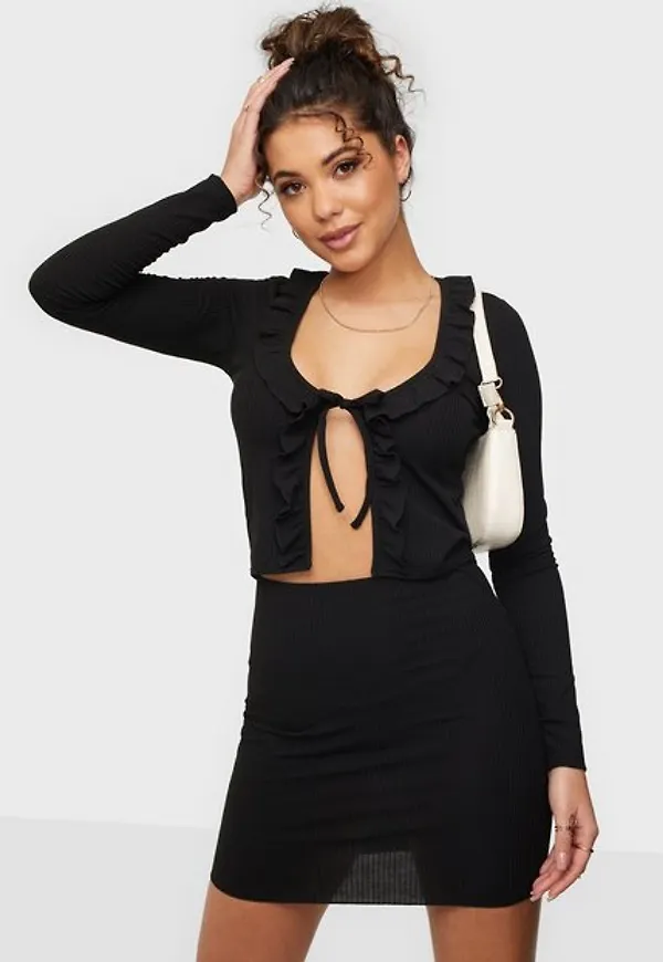NLY One Frill Edge Cardigan Set Fodralklänningar