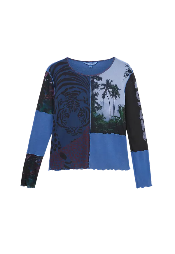 Desigual - Topp TS_Patchafrica - Blå