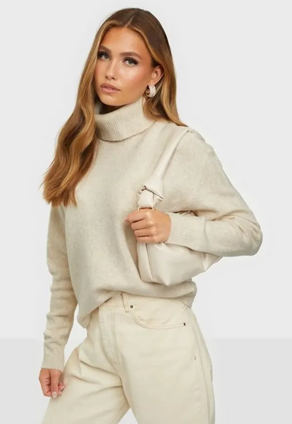 Pieces Pcskyla Ls Roll Neck Wool Knit Bc Stickade tröjor Birch