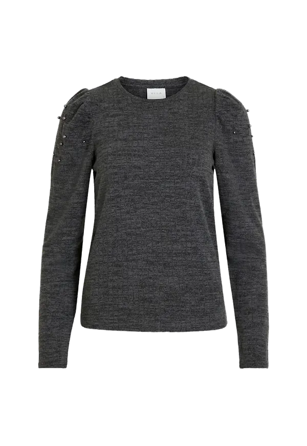 Vila - Topp viSunji Pearl L/S Top - Grå