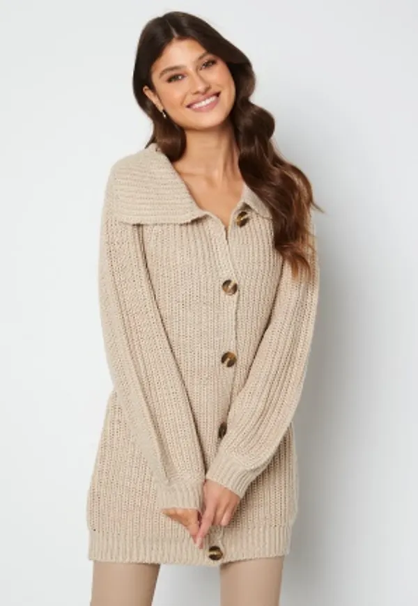 Object Collectors Item Jamalia L/S Knit Cardigan Silver gray melange L