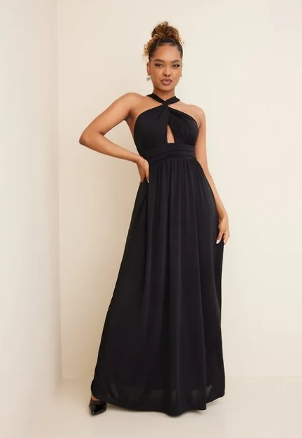 NLY Eve Halterneck Wrap Dress Maxiklänningar
