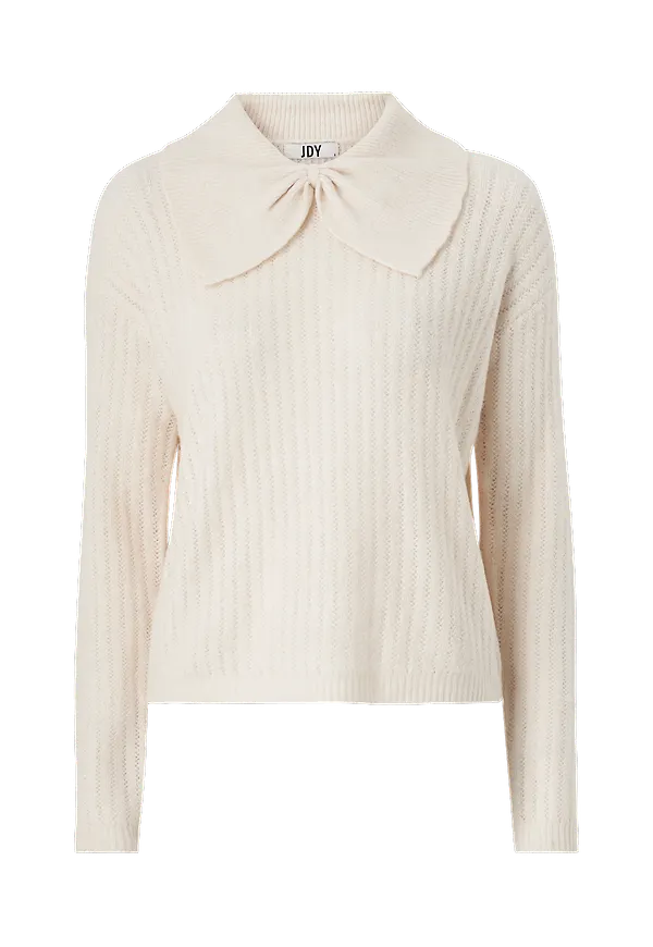 JDY - Tröja jdySusan Life L/S Collar Pullover K - Beige