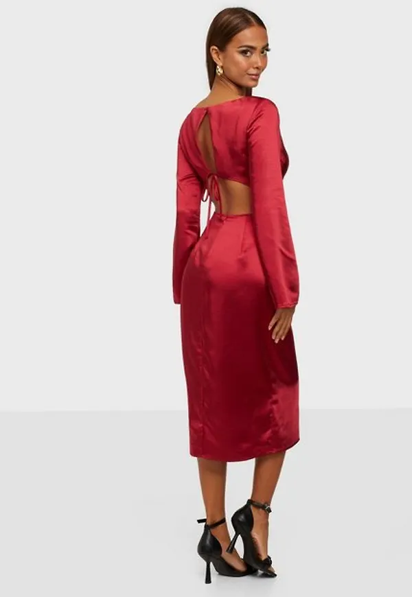 NLY Trend Back Detailed Dress Fodralklänningar Röd