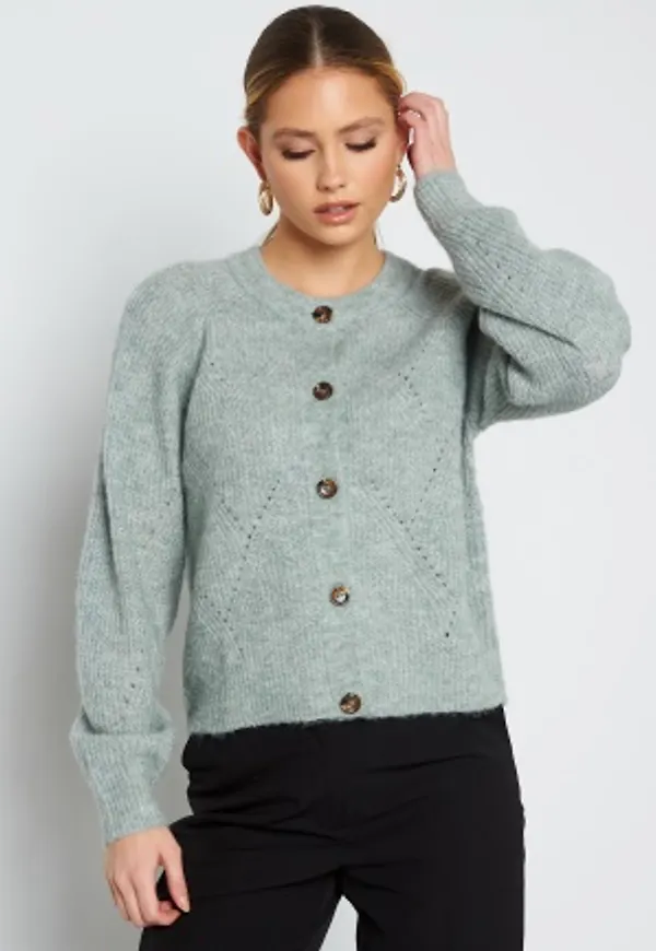JDY Ingeborg Life L/S Short Cardigan Knit Tourmaline Melange XL