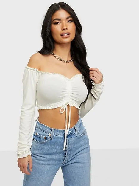 NLY Trend Cropped Drawstring Top Långärmade toppar