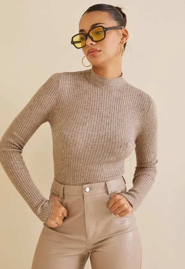 Only Onlsina Rib L/S Cropped Pullover Ex Stickade tröjor