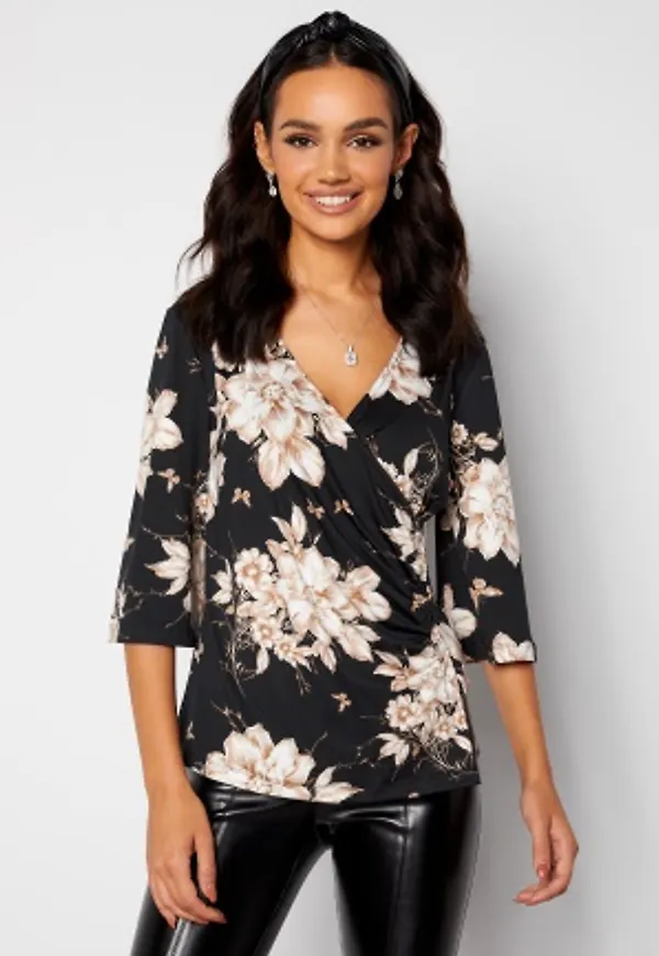 Happy Holly Simone kimono sleeve Black / Patterned 32/34