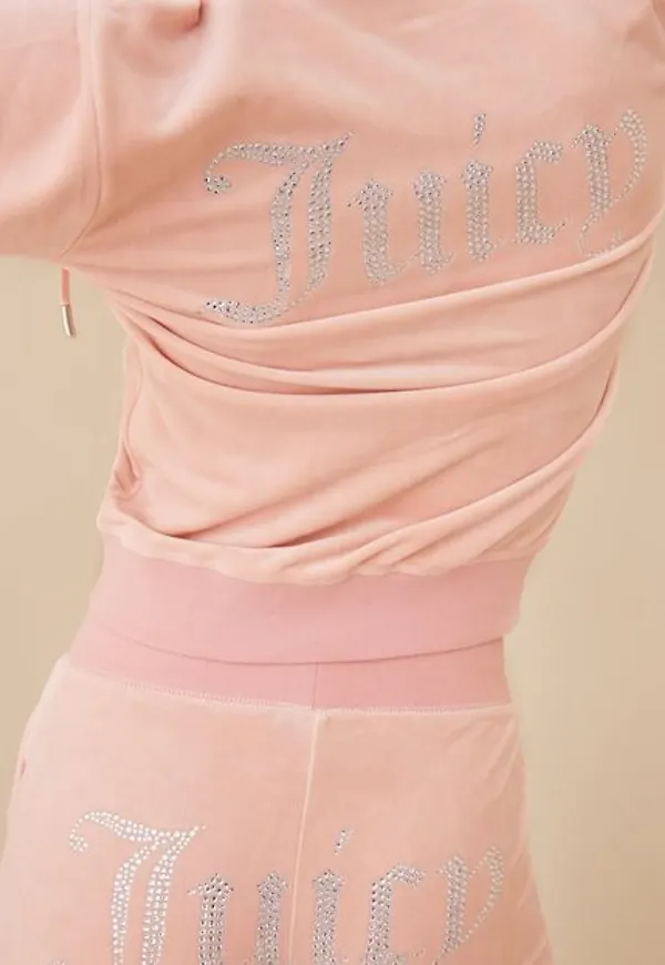 Juicy Couture Robertson Diamante Hoodie Hoodies Pale Pink