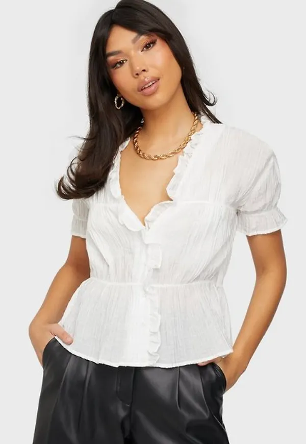 NLY Trend Next To You Frill Blouse Vardagsblusar