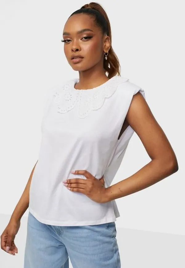 Only Onlpernille S/L Collar Top Jrs Festtoppar
