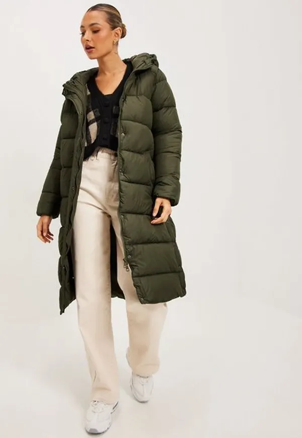 Only Onlcammie Long Quilted Coat Otw Dunjackor Forest Night
