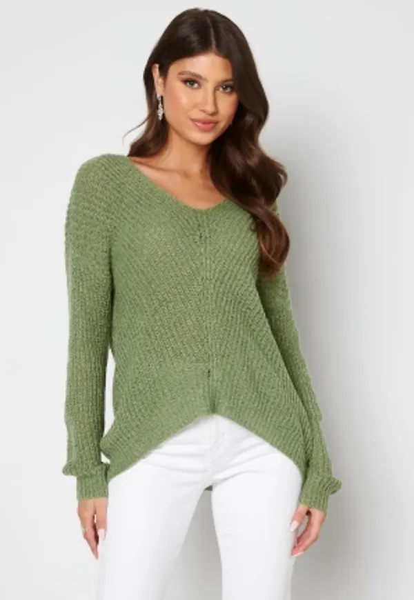 JDY New Megan L/S Pullover Basil W Black PLY M