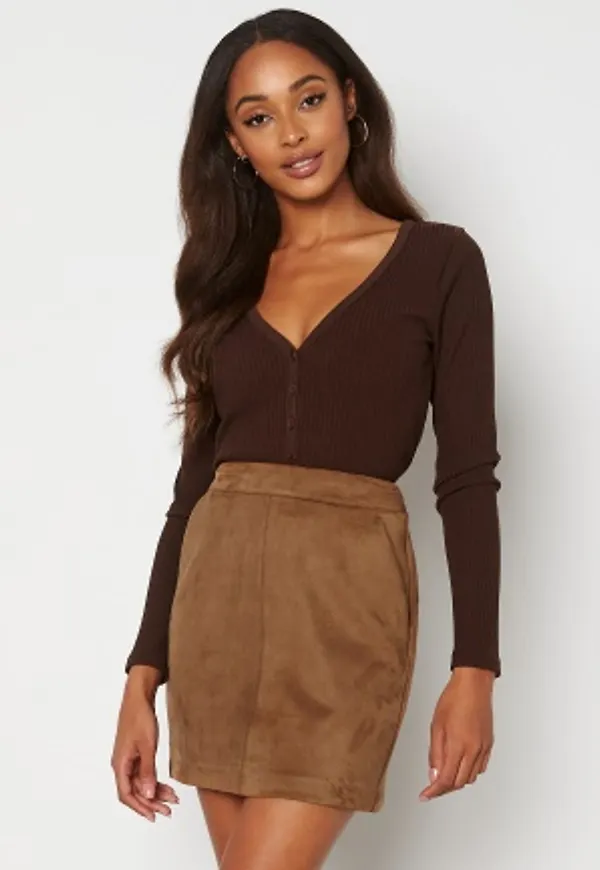 VERO MODA Donna Dina Faux Suede Cognac M