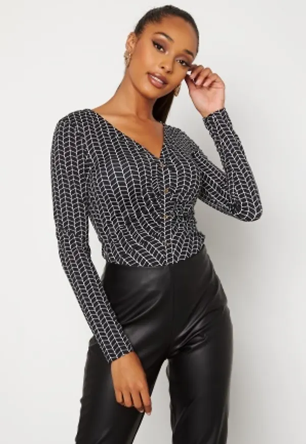 Chiara Forthi Gianina ruched button top Patterned XS