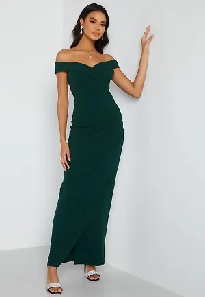 Bubbleroom Occasion Lydia Off Shoulder Gown Dark green 36