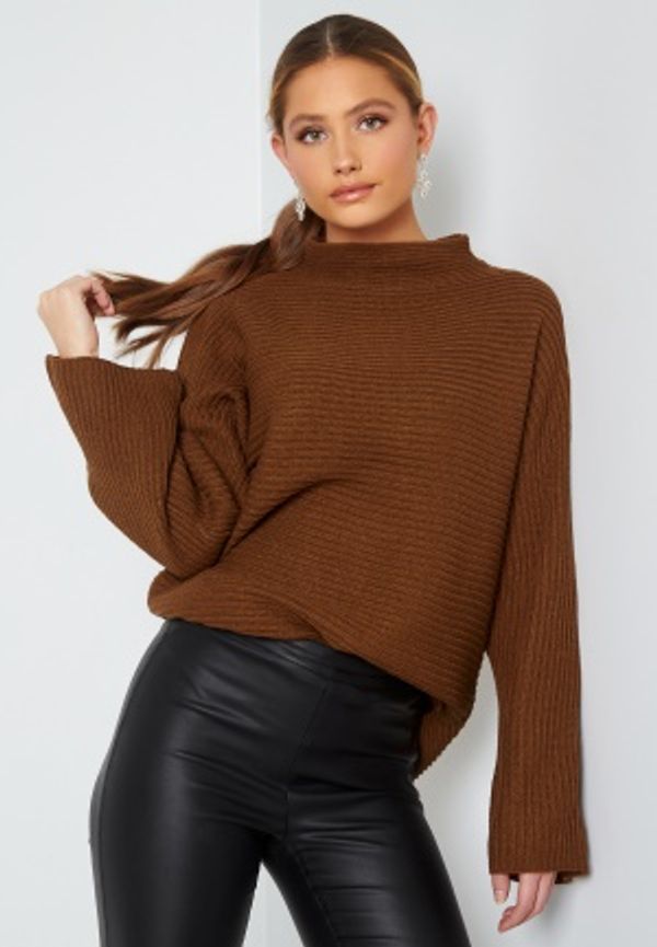 VILA Oa Funnel Neck Knit Top Toffee S