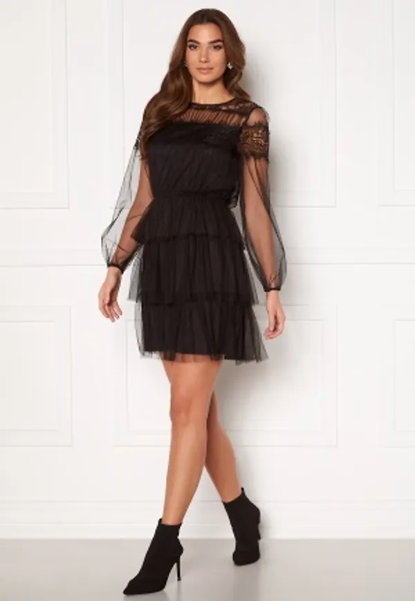 Happy Holly Smilla ls mesh dress  Black 32/34