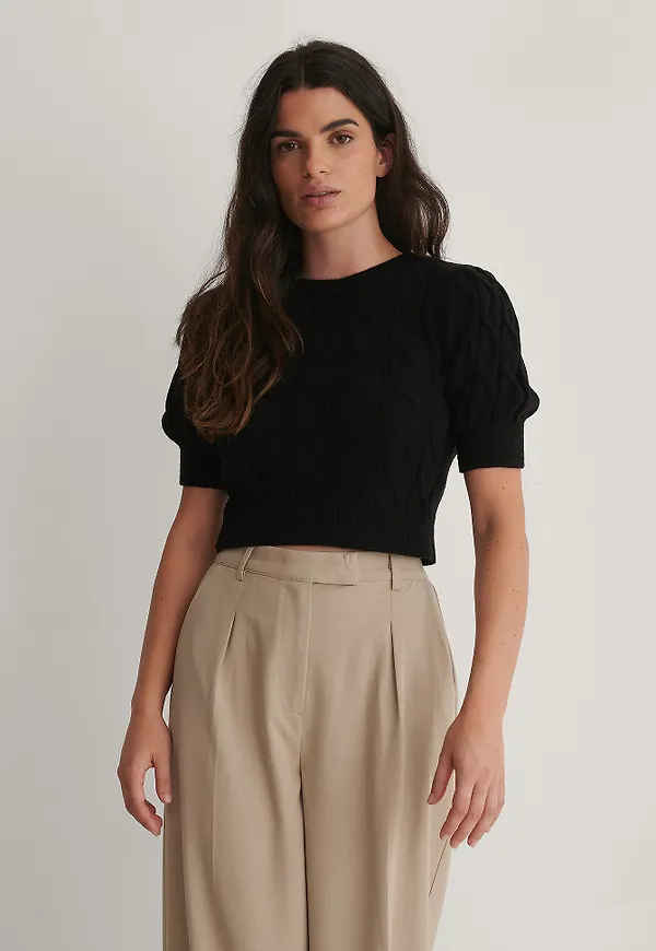 Trendyol Stickad Topp - Black