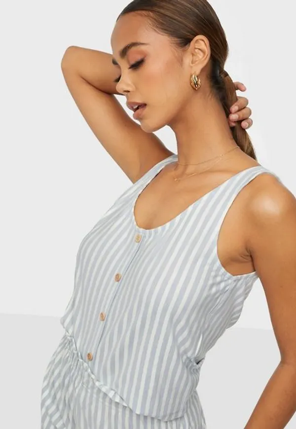 Only Onljolla S/L Top Jrs Linnen Faded Denim Cloud Dancer