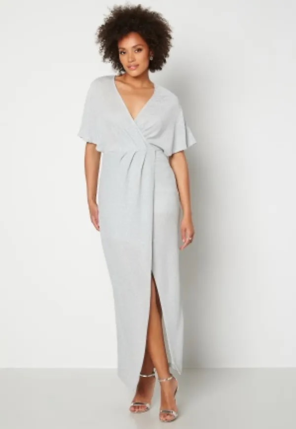 BUBBLEROOM Selena sparkling maxi dress Silver 42