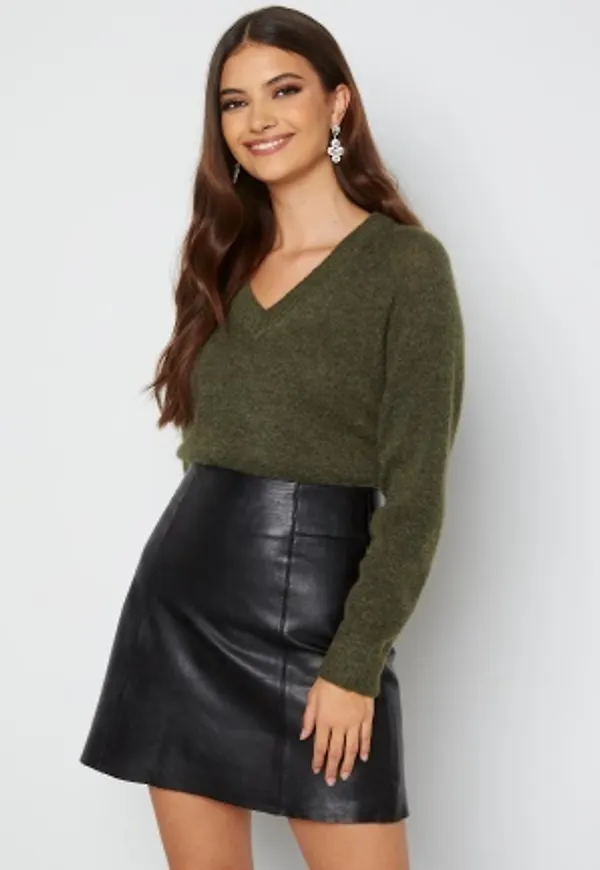 SELECTED FEMME Lulu LS Knit V-Neck Kalamata S