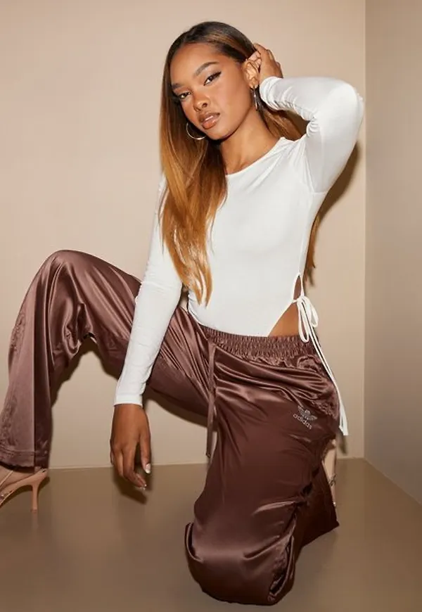 Adidas Originals Wide Leg Pant Byxor Brown