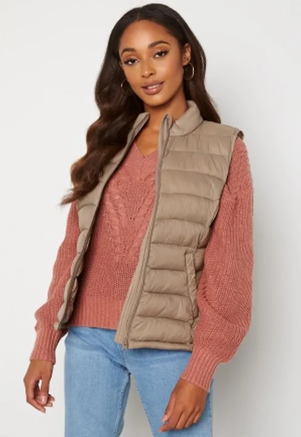 VILA Minsk Short Quilted Waistcoat Fungi 40