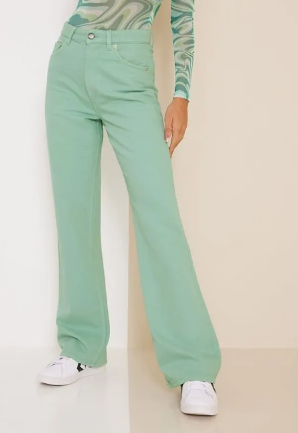 Only Onlcamille-Milly Ex Hw Wide Col Pnt High waisted jeans Creme De Menthe