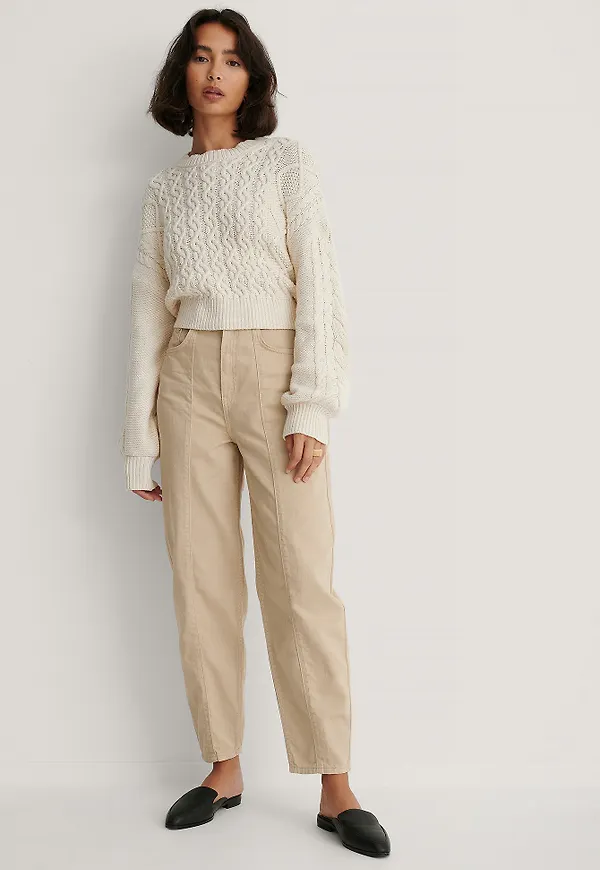NA-KD Trend Vida Jeans - Beige