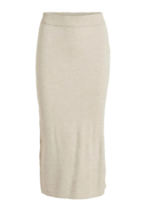 Vila - Kjol viPilla Slit Knit Skirt - Beige
