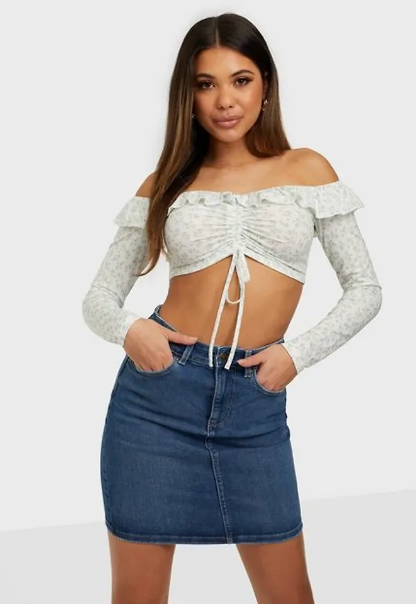 Pieces Pclili Mw Denim Skirt MB255-Vi/Noos Minikjolar
