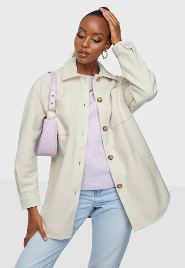 Vila Vikimmi Shirt L/S Jacket - Noos skjortjackor Super Light Natural Melan