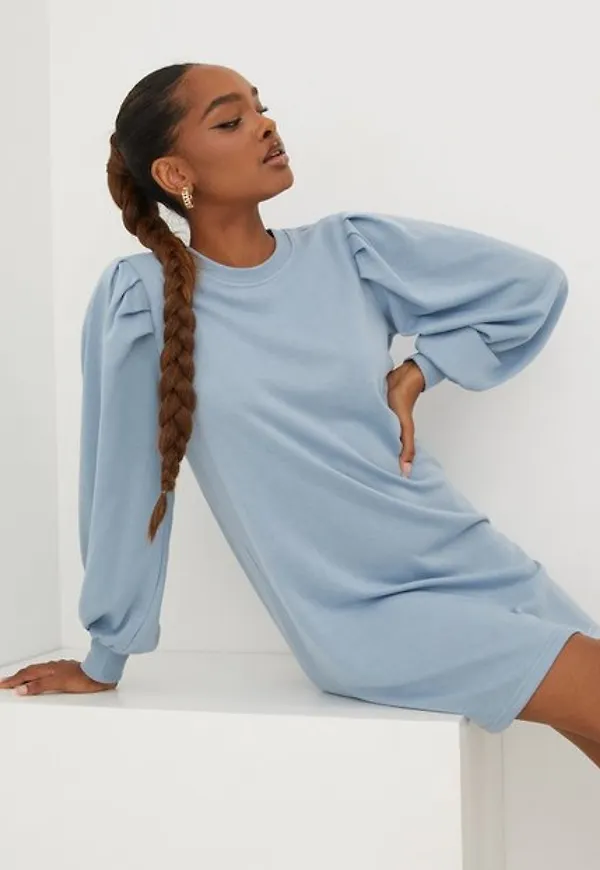 Jacqueline de Yong Jdymathilde Sweat Dress Jrs Långärmade klänningar Blue Fog