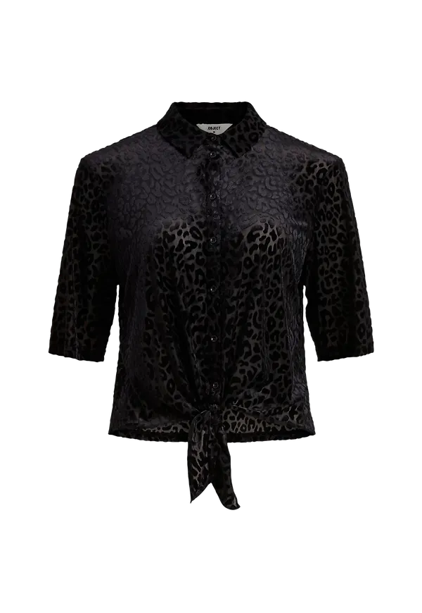 Object - Topp objVivi S/S Top A - Svart