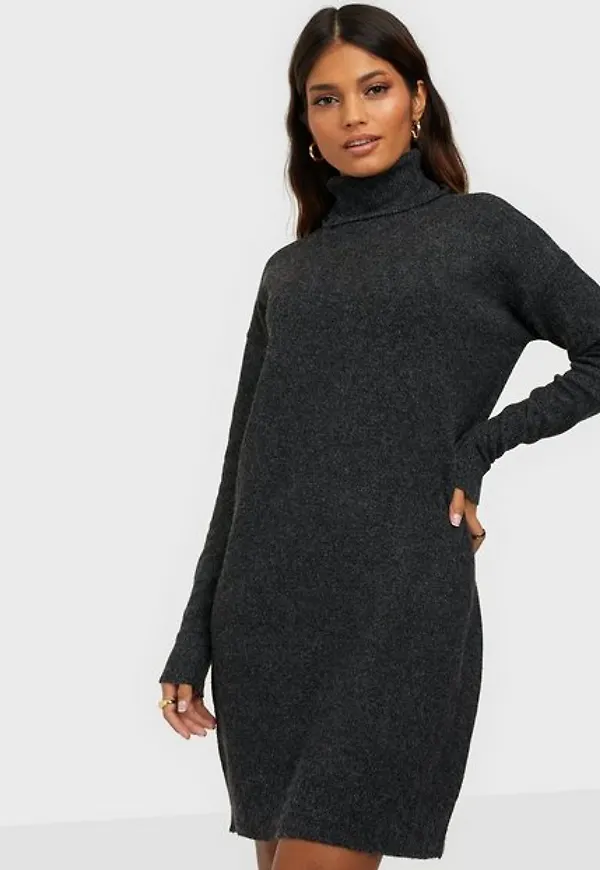 Vero Moda Vmbrilliant Ls Rollneck Dress Ga No Långärmade klänningar Black